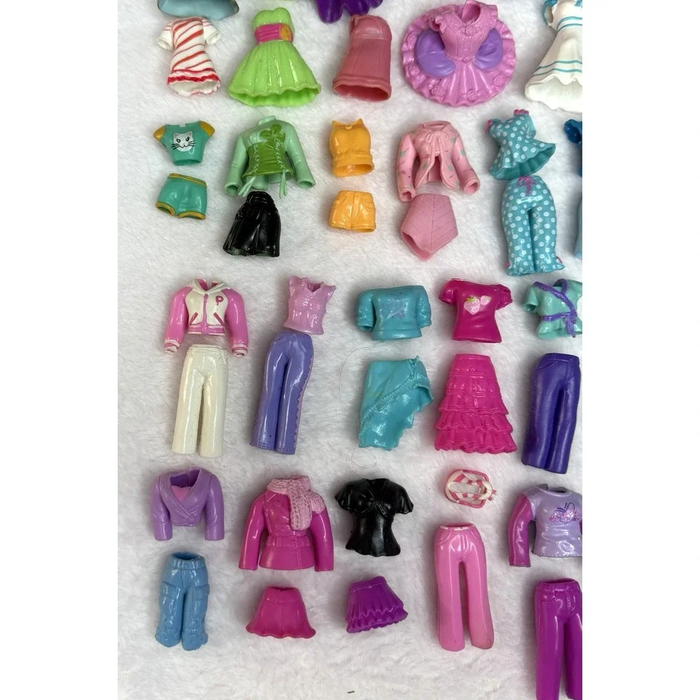 Polly Pocket Y2K 2000s Lot Dolls Rubber Clothing Accessories 125+ Pieces Vintage